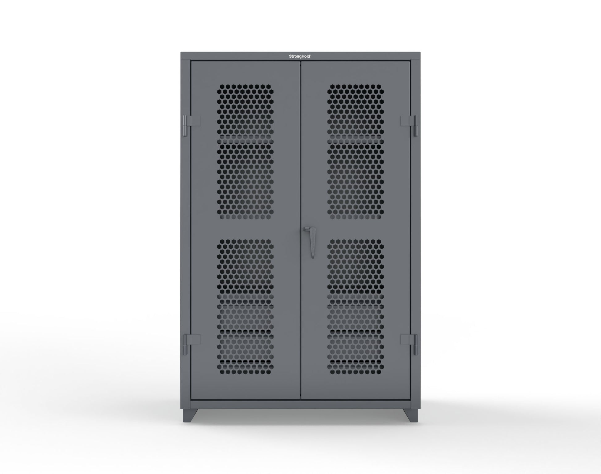 Extra Heavy Duty 14 GA Ventilated (Hex) Cabinet with 6 Half-Width Drawers, 3 Shelves - 48 In. W x 24 In. D x 75 In. H - 46-H-243-6/5DB-L-7024