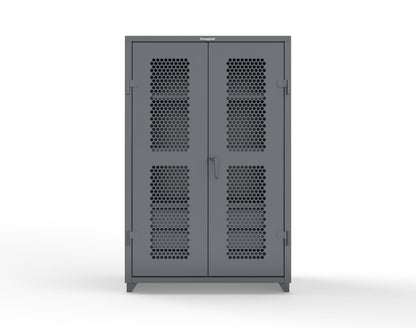 Extra Heavy Duty 14 GA Ventilated (Hex) Cabinet with 6 Half-Width Drawers, 3 Shelves - 48 In. W x 24 In. D x 75 In. H - 46-H-243-6/5DB-L-7024