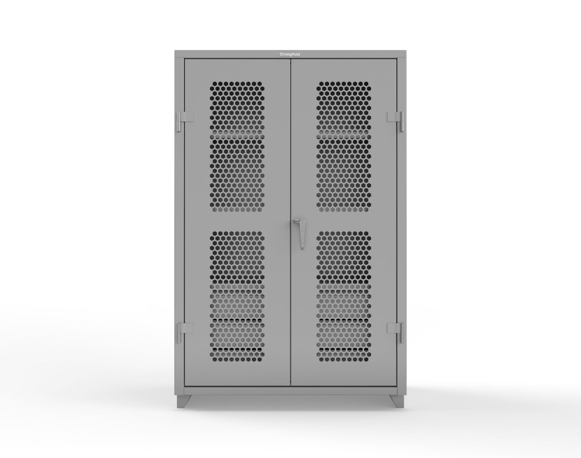 Extra Heavy Duty 14 GA Ventilated (Hex) Cabinet with 6 Half-Width Drawers, 3 Shelves - 48 In. W x 24 In. D x 75 In. H - 46-H-243-6/5DB-L-7037