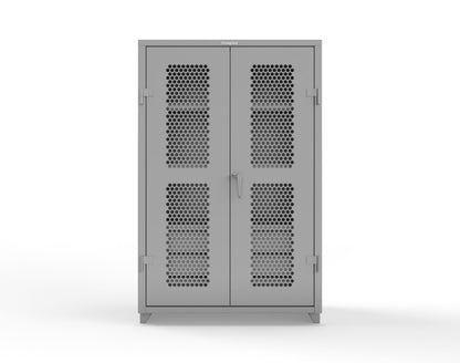 Extra Heavy Duty 14 GA Ventilated (Hex) Cabinet with 6 Half-Width Drawers, 3 Shelves - 48 In. W x 24 In. D x 75 In. H - 46-H-243-6/5DB-L-7037
