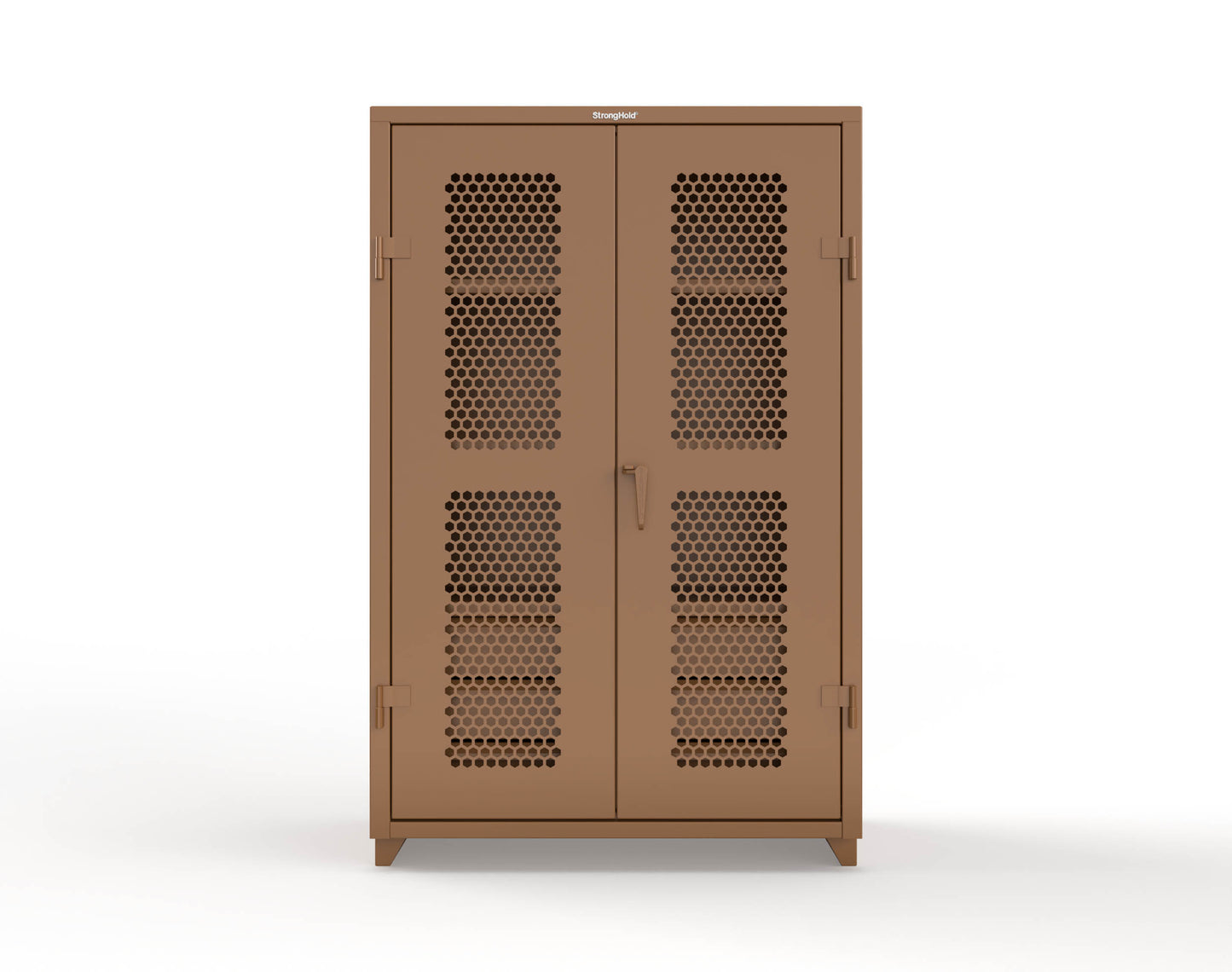 Extra Heavy Duty 14 GA Ventilated (Hex) Cabinet with 6 Half-Width Drawers, 3 Shelves - 48 In. W x 24 In. D x 75 In. H - 46-H-243-6/5DB-L-8008