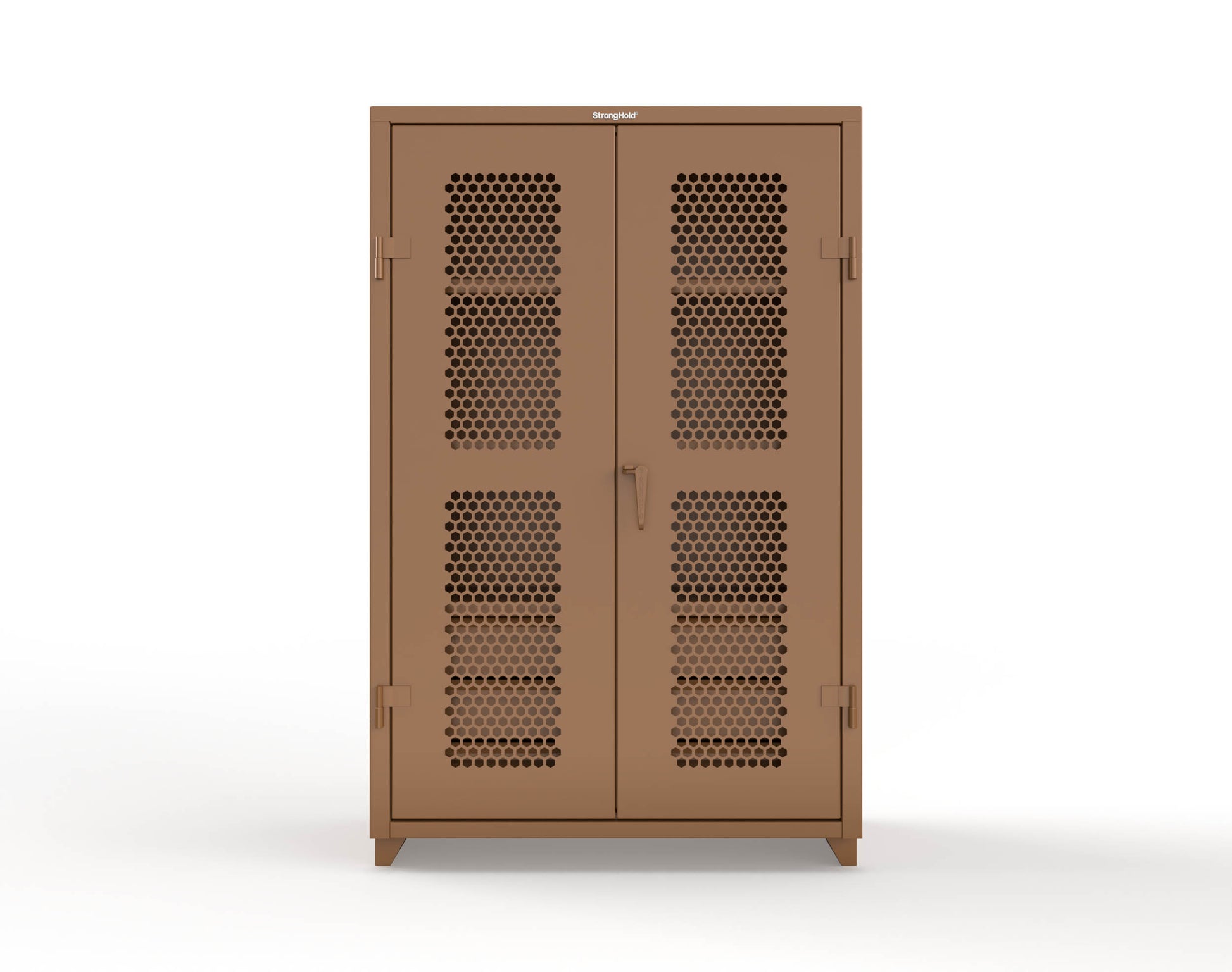 Extra Heavy Duty 14 GA Ventilated (Hex) Cabinet with 6 Half-Width Drawers, 3 Shelves - 48 In. W x 24 In. D x 75 In. H - 46-H-243-6/5DB-L-8008
