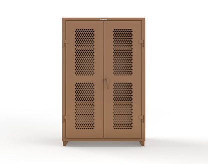 Extra Heavy Duty 14 GA Ventilated (Hex) Cabinet with 6 Half-Width Drawers, 3 Shelves - 48 In. W x 24 In. D x 75 In. H - 46-H-243-6/5DB-L-8008