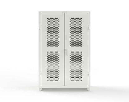 Extra Heavy Duty 14 GA Ventilated (Hex) Cabinet with 6 Half-Width Drawers, 3 Shelves - 48 In. W x 24 In. D x 75 In. H - 46-H-243-6/5DB-L-9003