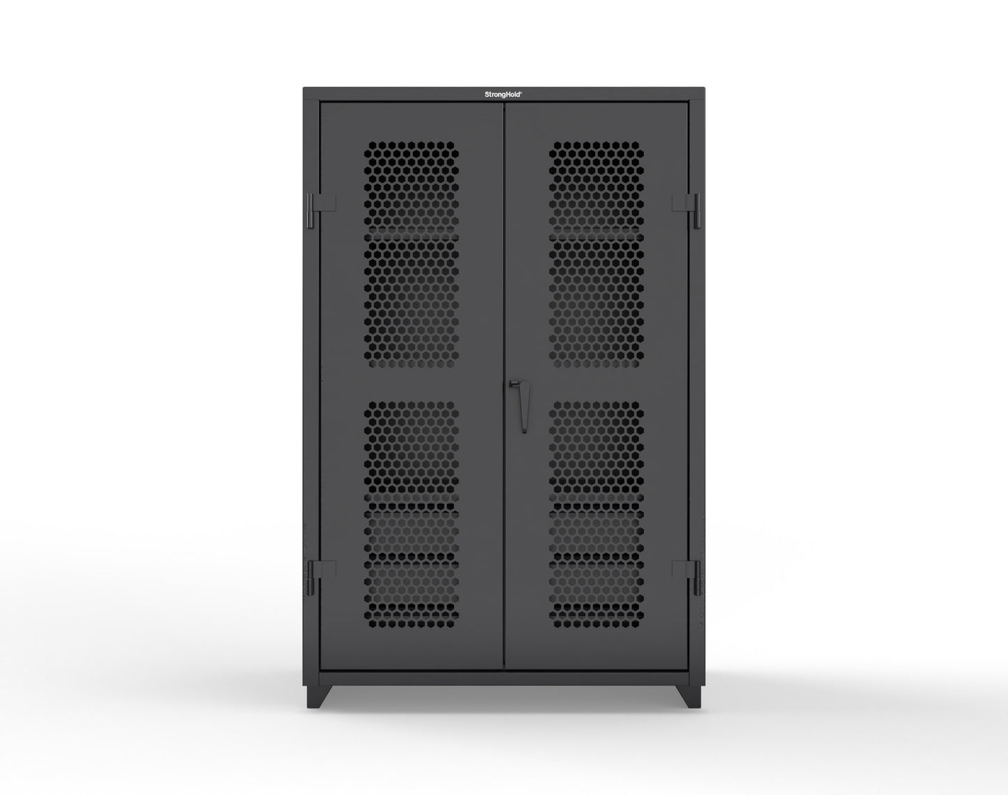 Extra Heavy Duty 14 GA Ventilated (Hex) Cabinet with 6 Half-Width Drawers, 3 Shelves - 48 In. W x 24 In. D x 75 In. H - 46-H-243-6/5DB-L-9005