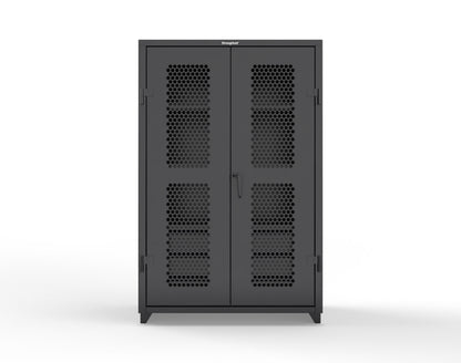 Extra Heavy Duty 14 GA Ventilated (Hex) Cabinet with 6 Half-Width Drawers, 3 Shelves - 48 In. W x 24 In. D x 75 In. H - 46-H-243-6/5DB-L-9005