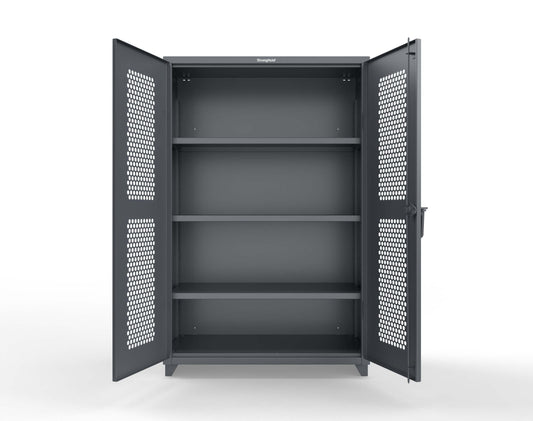 Extra Heavy Duty 14 GA Cabinet with Ventilated (Hex) Doors - 48 In. W x 24 In. D x 75 In. H - 46-H-243-L-7024