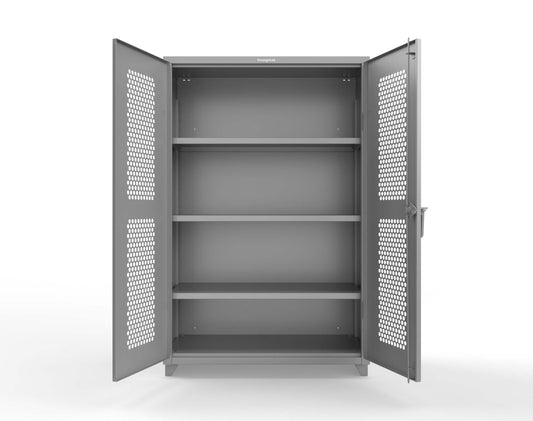 Extra Heavy Duty 14 GA Cabinet with Ventilated (Hex) Doors - 48 In. W x 24 In. D x 75 In. H - 46-H-243-L-7037