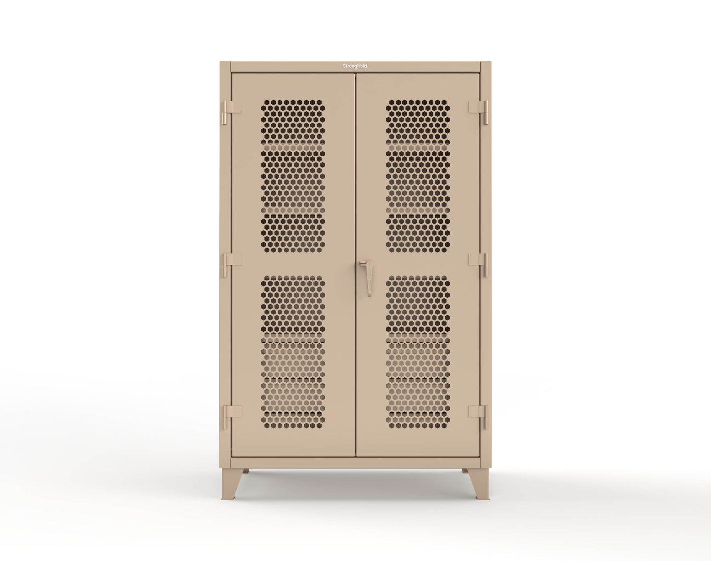 Extreme Duty 12 GA Ventilated (Hex) Cabinet with 6 Half-Width Drawers, 4 Shelves - 48 In. W x 24 In. D x 78 In. H - 46-H-244-6/5DB-1019