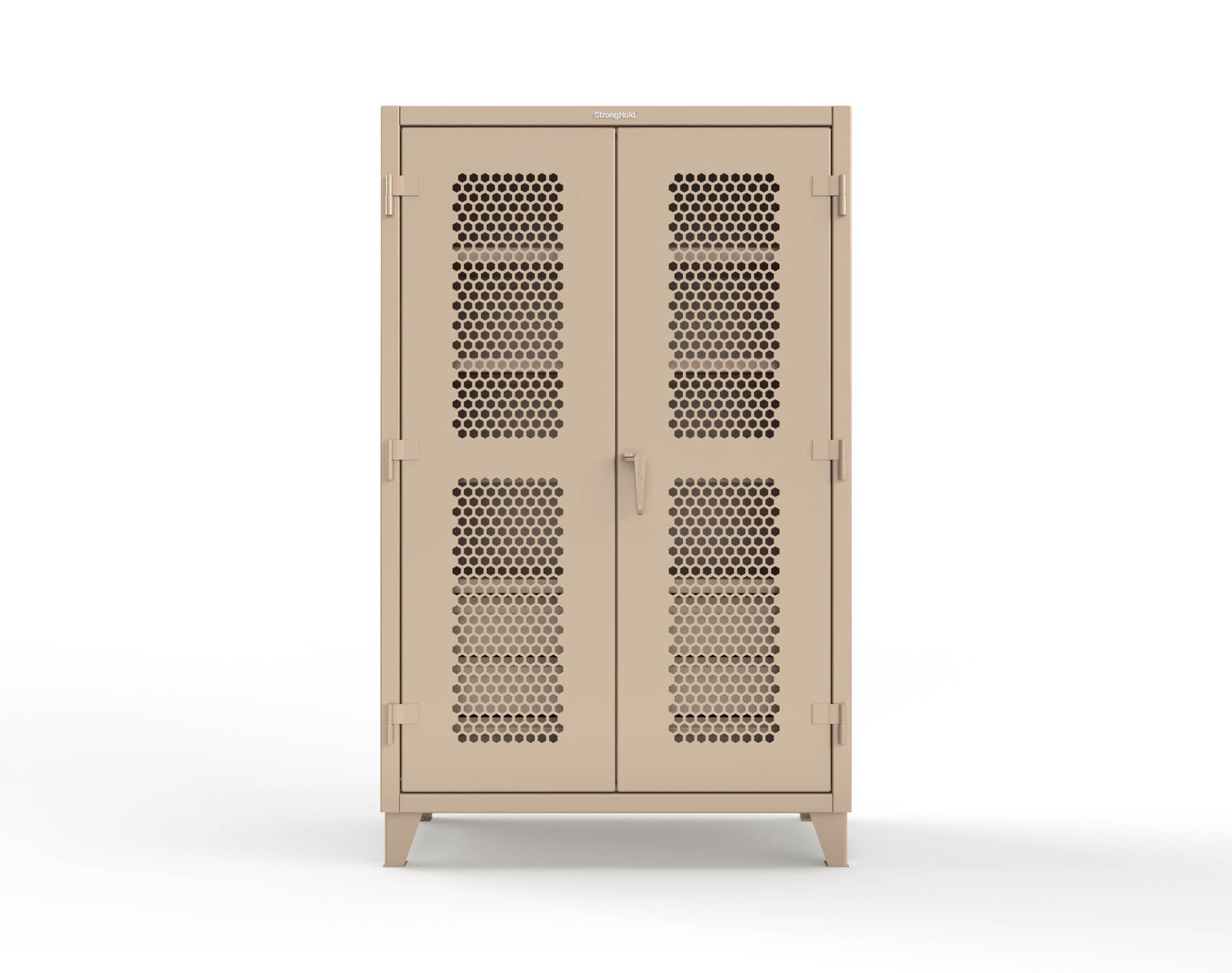Extreme Duty 12 GA Ventilated (Hex) Cabinet with 6 Half-Width Drawers, 4 Shelves - 48 In. W x 24 In. D x 78 In. H - 46-H-244-6/5DB-1019