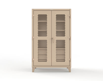 Extreme Duty 12 GA Ventilated (Hex) Cabinet with 6 Half-Width Drawers, 4 Shelves - 48 In. W x 24 In. D x 78 In. H - 46-H-244-6/5DB-1019