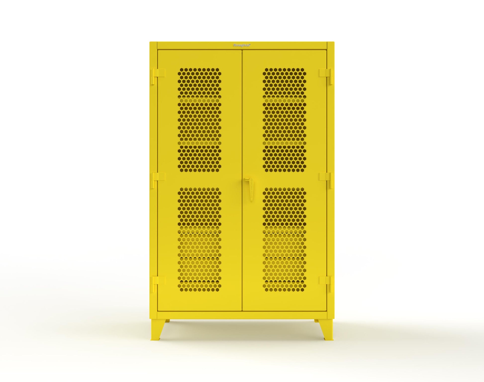 Extreme Duty 12 GA Ventilated (Hex) Cabinet with 6 Half-Width Drawers, 4 Shelves - 48 In. W x 24 In. D x 78 In. H - 46-H-244-6/5DB-1021