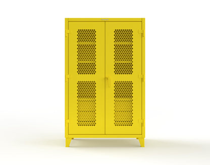 Extreme Duty 12 GA Ventilated (Hex) Cabinet with 6 Half-Width Drawers, 4 Shelves - 48 In. W x 24 In. D x 78 In. H - 46-H-244-6/5DB-1021