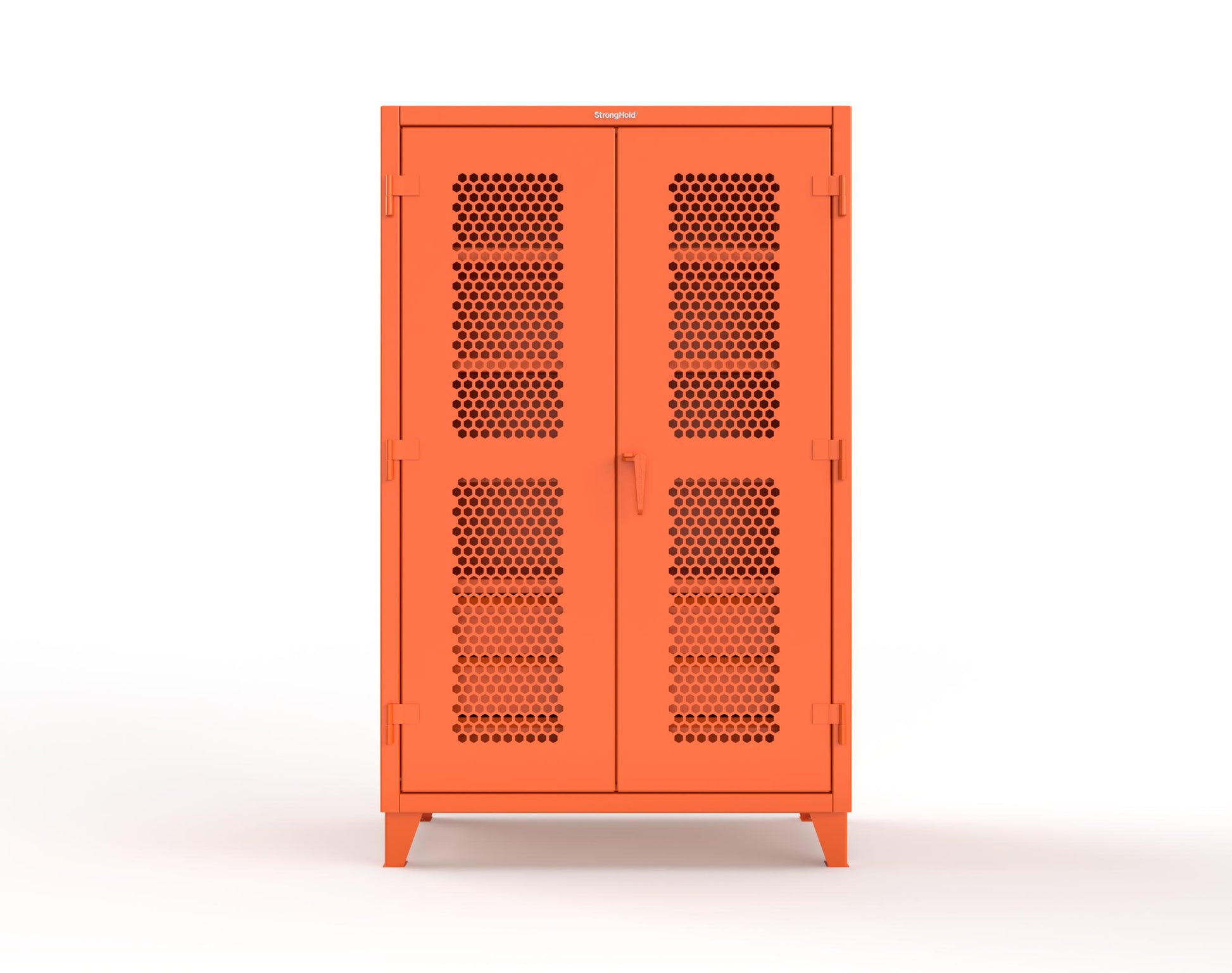 Extreme Duty 12 GA Ventilated (Hex) Cabinet with 6 Half-Width Drawers, 4 Shelves - 48 In. W x 24 In. D x 78 In. H - 46-H-244-6/5DB-2009