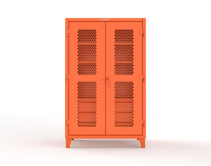 Extreme Duty 12 GA Ventilated (Hex) Cabinet with 6 Half-Width Drawers, 4 Shelves - 48 In. W x 24 In. D x 78 In. H - 46-H-244-6/5DB-2009
