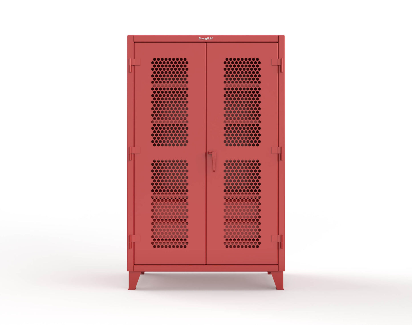 Extreme Duty 12 GA Ventilated (Hex) Cabinet with 6 Half-Width Drawers, 4 Shelves - 48 In. W x 24 In. D x 78 In. H - 46-H-244-6/5DB-3001