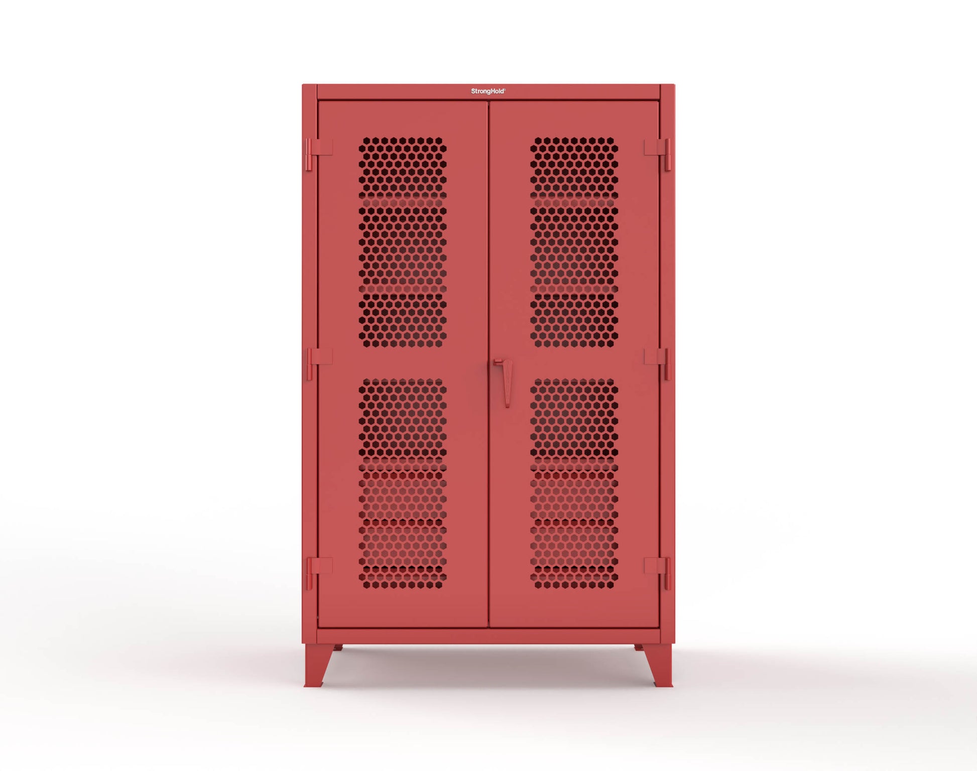 Extreme Duty 12 GA Ventilated (Hex) Cabinet with 6 Half-Width Drawers, 4 Shelves - 48 In. W x 24 In. D x 78 In. H - 46-H-244-6/5DB-3001