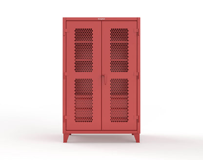 Extreme Duty 12 GA Ventilated (Hex) Cabinet with 6 Half-Width Drawers, 4 Shelves - 48 In. W x 24 In. D x 78 In. H - 46-H-244-6/5DB-3001