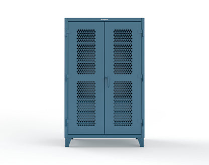 Extreme Duty 12 GA Ventilated (Hex) Cabinet with 6 Half-Width Drawers, 4 Shelves - 48 In. W x 24 In. D x 78 In. H - 46-H-244-6/5DB-5001