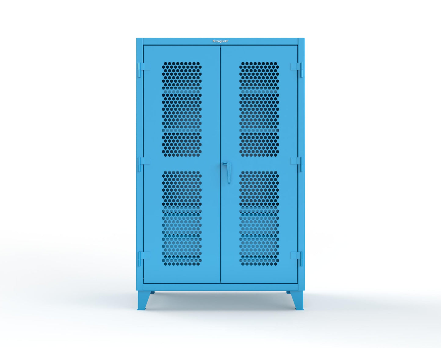 Extreme Duty 12 GA Ventilated (Hex) Cabinet with 6 Half-Width Drawers, 4 Shelves - 48 In. W x 24 In. D x 78 In. H - 46-H-244-6/5DB-5012