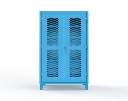 Extreme Duty 12 GA Ventilated (Hex) Cabinet with 6 Half-Width Drawers, 4 Shelves - 48 In. W x 24 In. D x 78 In. H - 46-H-244-6/5DB-5012