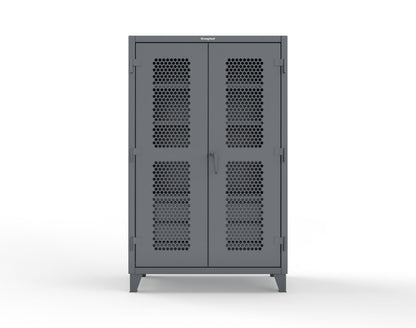 Extreme Duty 12 GA Ventilated (Hex) Cabinet with 6 Half-Width Drawers, 4 Shelves - 48 In. W x 24 In. D x 78 In. H - 46-H-244-6/5DB-7024 