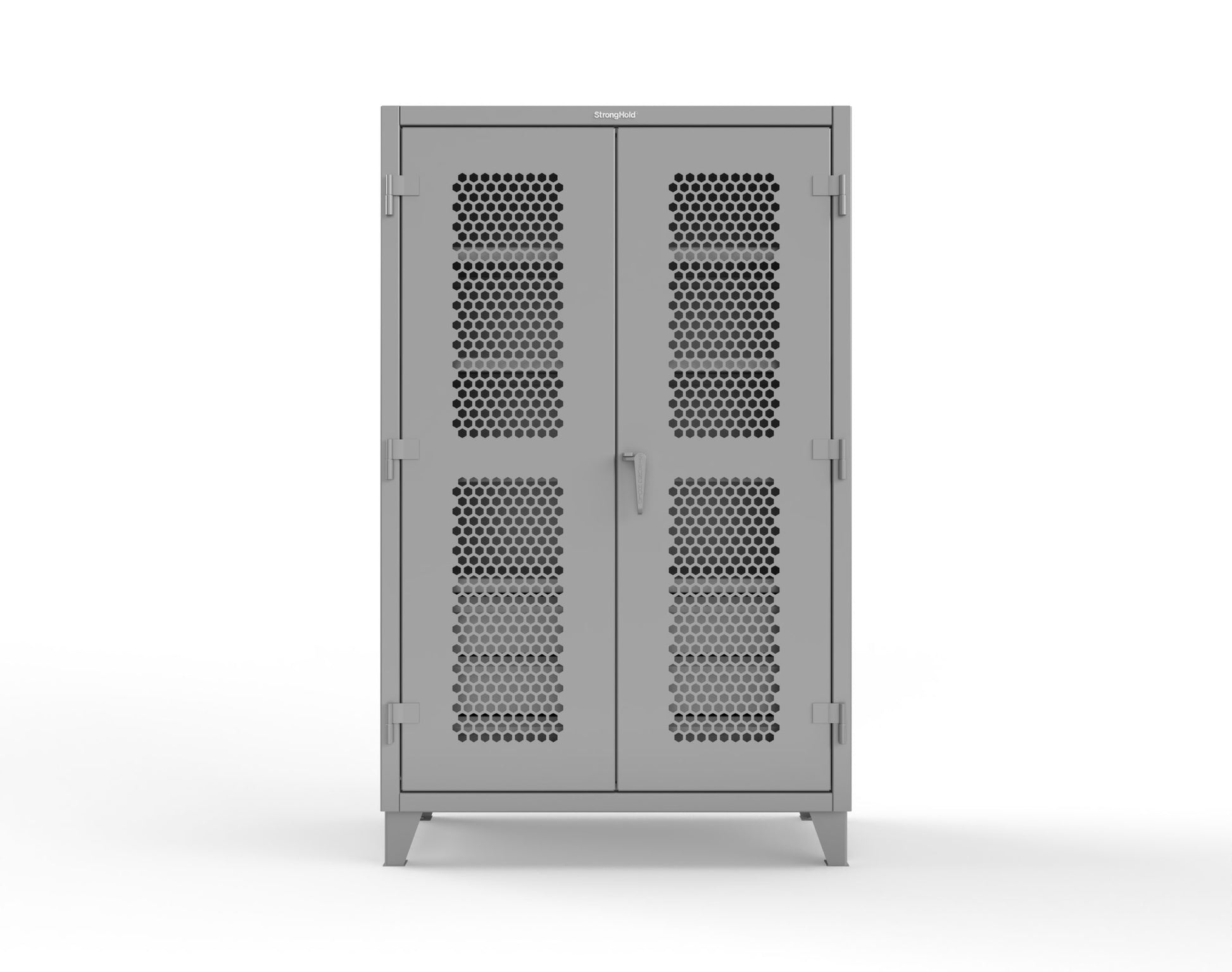 Extreme Duty 12 GA Ventilated (Hex) Cabinet with 6 Half-Width Drawers, 4 Shelves - 48 In. W x 24 In. D x 78 In. H - 46-H-244-6/5DB-7037