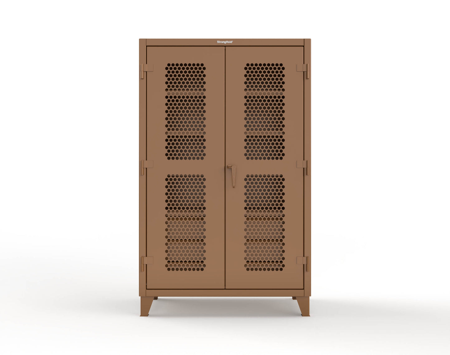 Extreme Duty 12 GA Ventilated (Hex) Cabinet with 6 Half-Width Drawers, 4 Shelves - 48 In. W x 24 In. D x 78 In. H - 46-H-244-6/5DB-8008