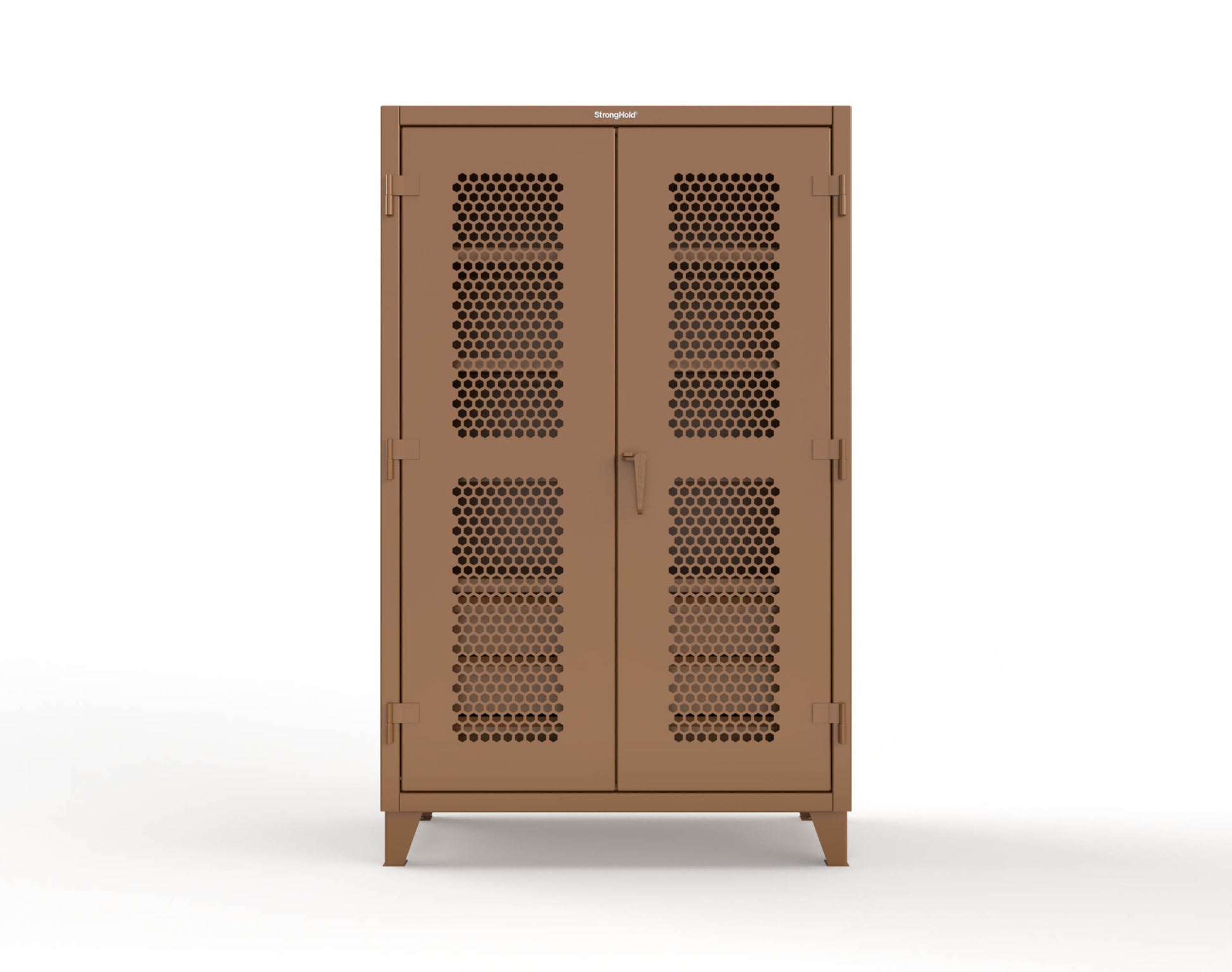 Extreme Duty 12 GA Ventilated (Hex) Cabinet with 6 Half-Width Drawers, 4 Shelves - 48 In. W x 24 In. D x 78 In. H - 46-H-244-6/5DB-8008