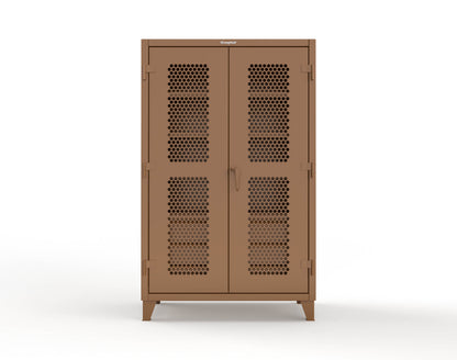 Extreme Duty 12 GA Ventilated (Hex) Cabinet with 6 Half-Width Drawers, 4 Shelves - 48 In. W x 24 In. D x 78 In. H - 46-H-244-6/5DB-8008