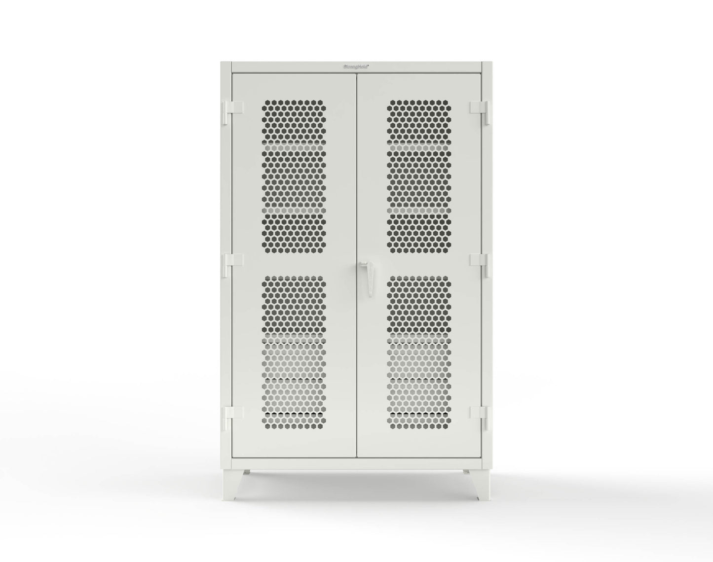 Extreme Duty 12 GA Ventilated (Hex) Cabinet with 6 Half-Width Drawers, 4 Shelves - 48 In. W x 24 In. D x 78 In. H - 46-H-244-6/5DB-9003