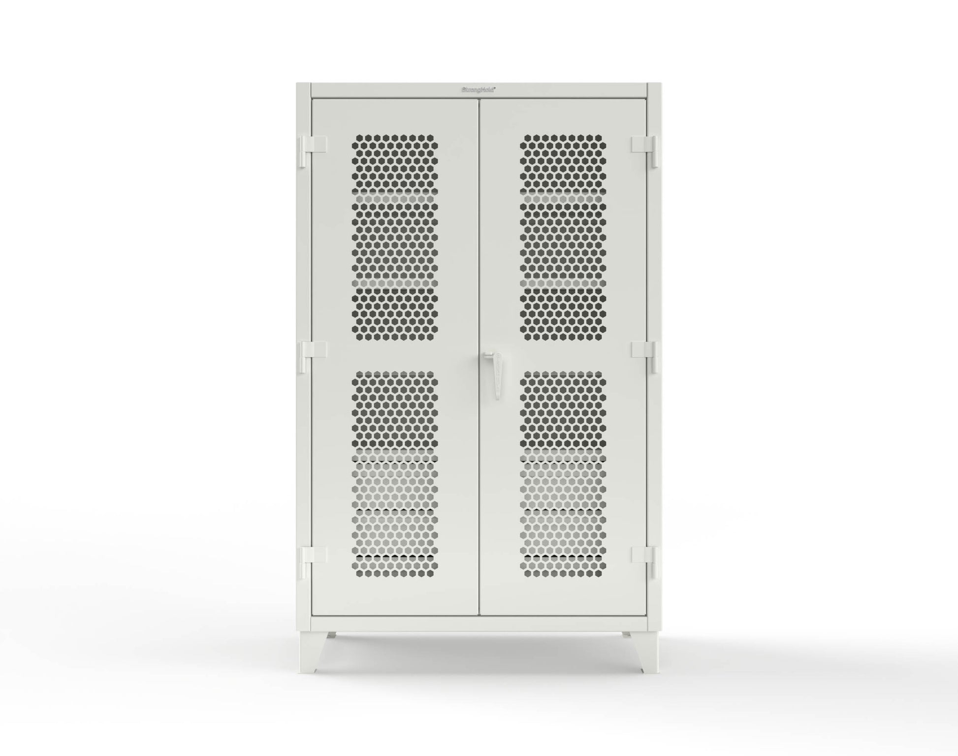 Extreme Duty 12 GA Ventilated (Hex) Cabinet with 6 Half-Width Drawers, 4 Shelves - 48 In. W x 24 In. D x 78 In. H - 46-H-244-6/5DB-9003