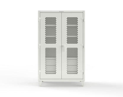 Extreme Duty 12 GA Ventilated (Hex) Cabinet with 6 Half-Width Drawers, 4 Shelves - 48 In. W x 24 In. D x 78 In. H - 46-H-244-6/5DB-9003