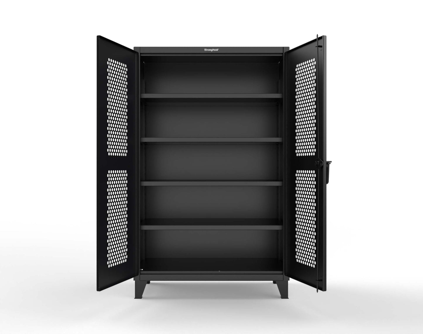Extreme Duty 12 GA Cabinet with Ventilated (Hex) Doors - 48 In. W x 24 In. D x 78 In. H - 46-H-244-9005