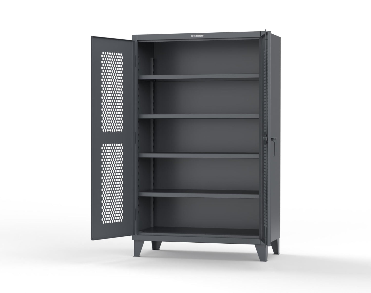 Extreme Duty 12 GA Cabinet with Ventilated (Hex) Doors - 48 In. W x 24 In. D x 78 In. H - 46-H-244-7024