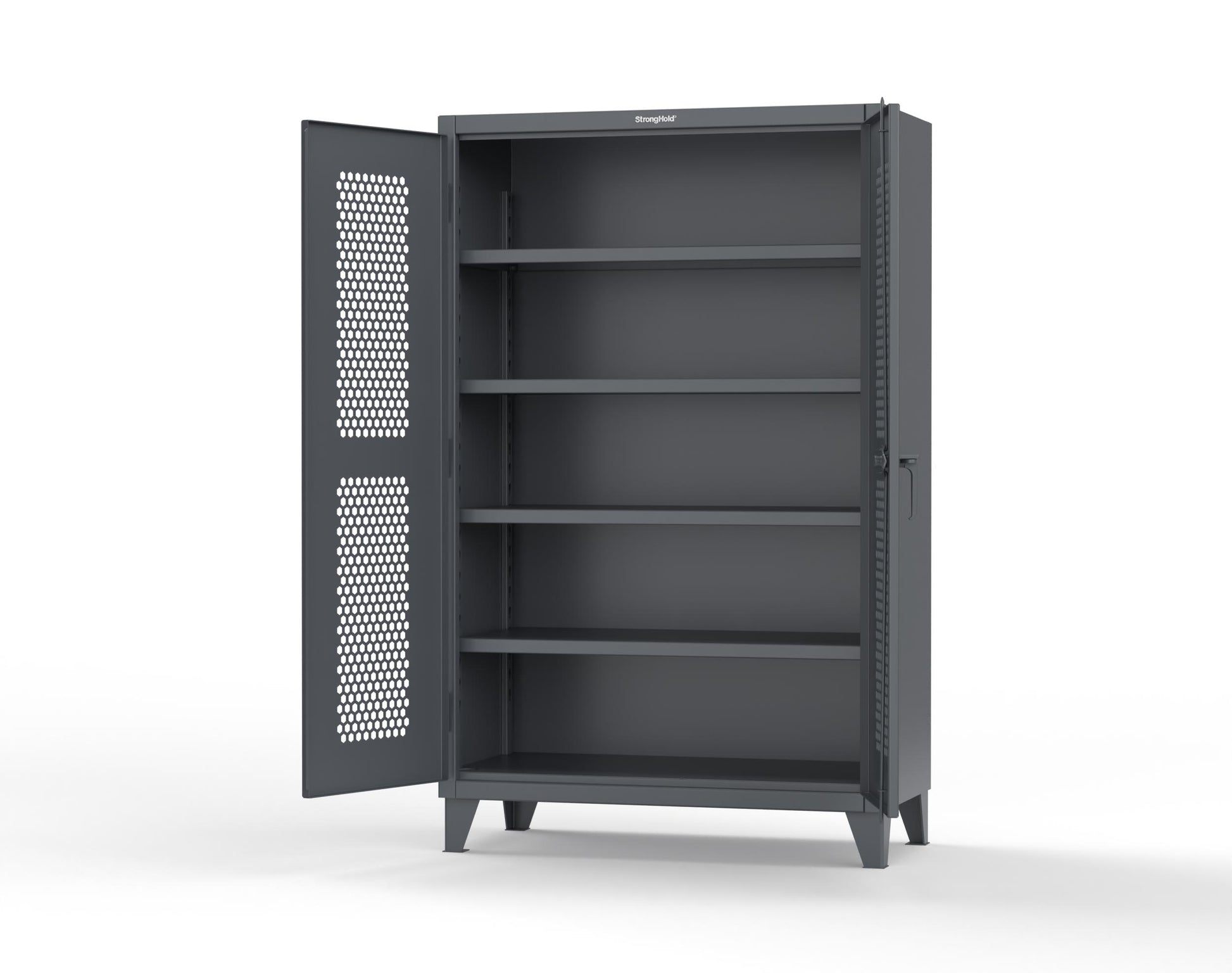 Extreme Duty 12 GA Cabinet with Ventilated (Hex) Doors - 48 In. W x 24 In. D x 78 In. H - 46-H-244-7024