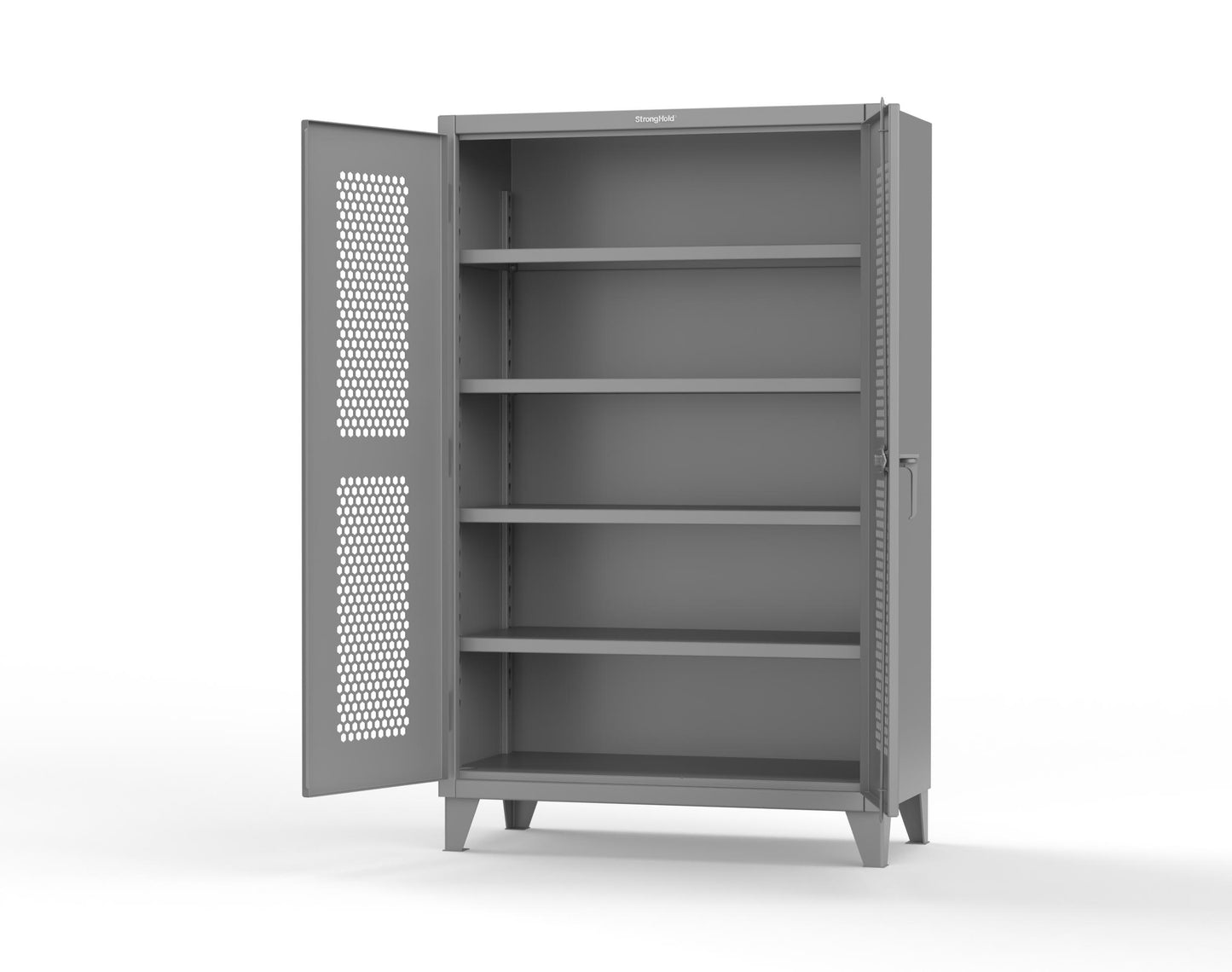 Extreme Duty 12 GA Cabinet with Ventilated (Hex) Doors - 48 In. W x 24 In. D x 78 In. H - 46-H-244-7037