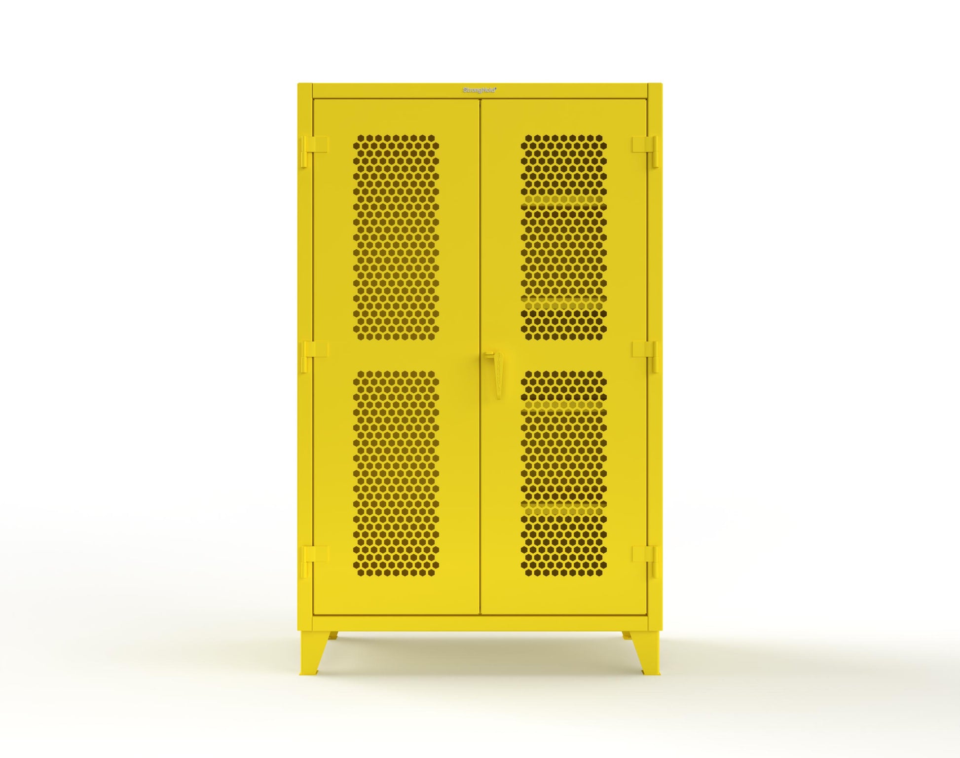 Extreme Duty 12 GA Ventilated (Hex) Janitorial Cabinet with 4 Shelves - 48 In. W x 24 In. D x 78 In. H - 46-H-BC-244-1021