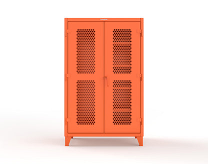 Extreme Duty 12 GA Ventilated (Hex) Janitorial Cabinet with 4 Shelves - 48 In. W x 24 In. D x 78 In. H - 46-H-BC-244-2009
