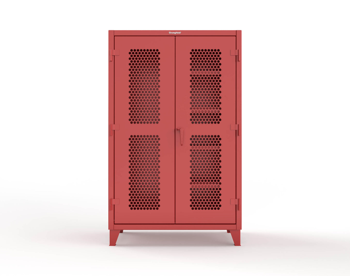 Extreme Duty 12 GA Ventilated (Hex) Janitorial Cabinet with 4 Shelves - 48 In. W x 24 In. D x 78 In. H - 46-H-BC-244-3001