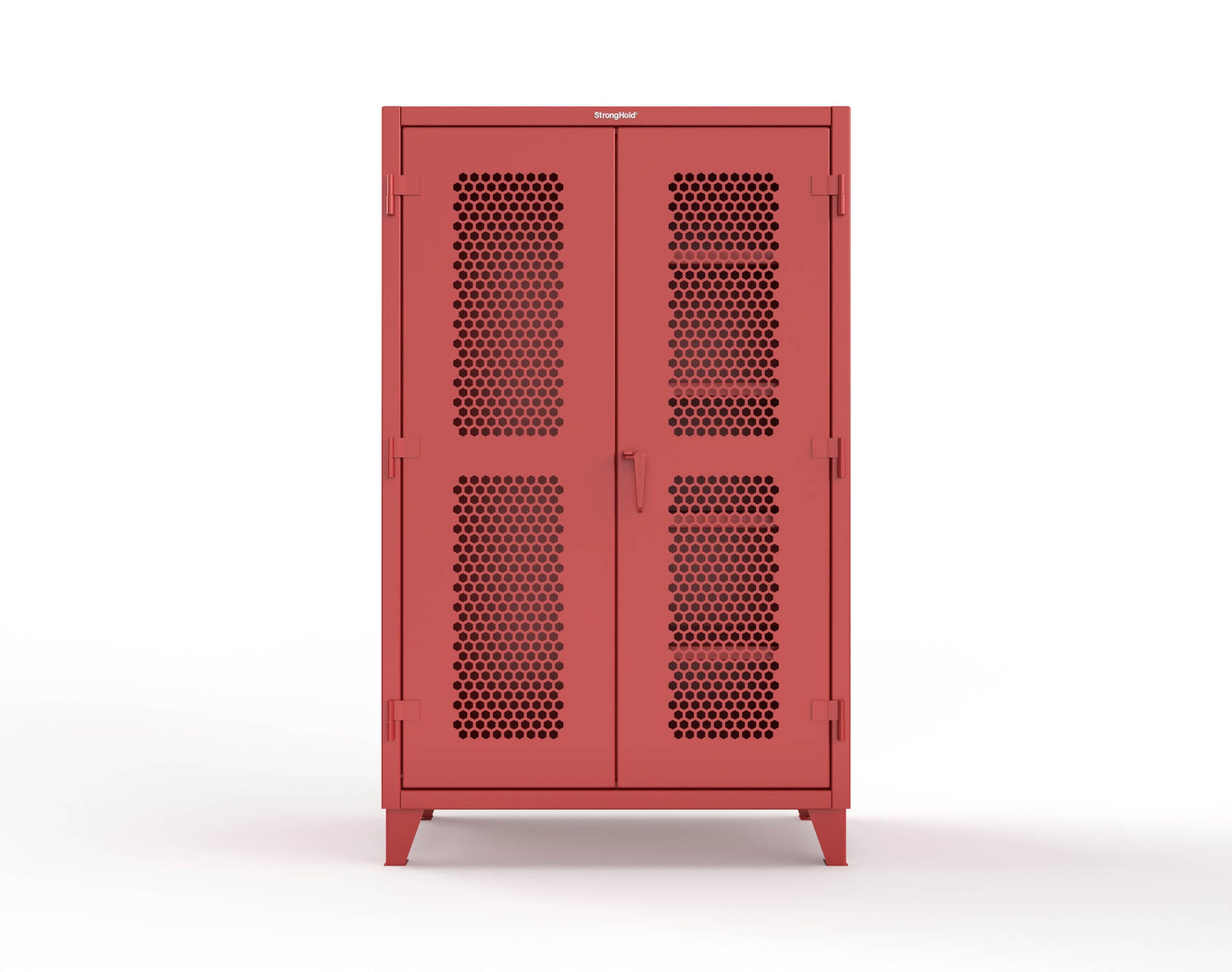 Extreme Duty 12 GA Ventilated (Hex) Janitorial Cabinet with 4 Shelves - 48 In. W x 24 In. D x 78 In. H - 46-H-BC-244-3001