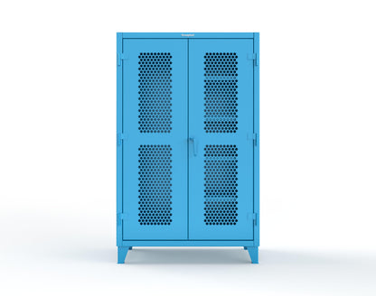 Extreme Duty 12 GA Ventilated (Hex) Janitorial Cabinet with 4 Shelves - 48 In. W x 24 In. D x 78 In. H - 46-H-BC-244-5012