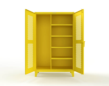 Extreme Duty 12 GA Ventilated (Hex) Janitorial Cabinet with 4 Shelves - 48 In. W x 24 In. D x 78 In. H - 46-H-BC-244-1021