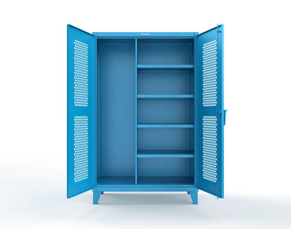 Extreme Duty 12 GA Ventilated (Hex) Janitorial Cabinet with 4 Shelves - 48 In. W x 24 In. D x 78 In. H - 46-H-BC-244-5012