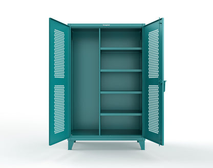 Extreme Duty 12 GA Ventilated (Hex) Janitorial Cabinet with 4 Shelves - 48 In. W x 24 In. D x 78 In. H - 46-H-BC-244-5021