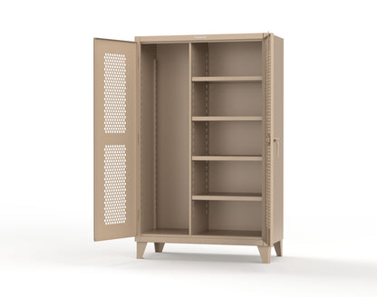 Extreme Duty 12 GA Ventilated (Hex) Janitorial Cabinet with 4 Shelves - 48 In. W x 24 In. D x 78 In. H - 46-H-BC-244-1019