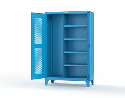 Extreme Duty 12 GA Ventilated (Hex) Janitorial Cabinet with 4 Shelves - 48 In. W x 24 In. D x 78 In. H - 46-H-BC-244-5012