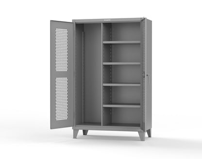 Extreme Duty 12 GA Ventilated (Hex) Janitorial Cabinet with 4 Shelves - 48 In. W x 24 In. D x 78 In. H - 46-H-BC-244-7037