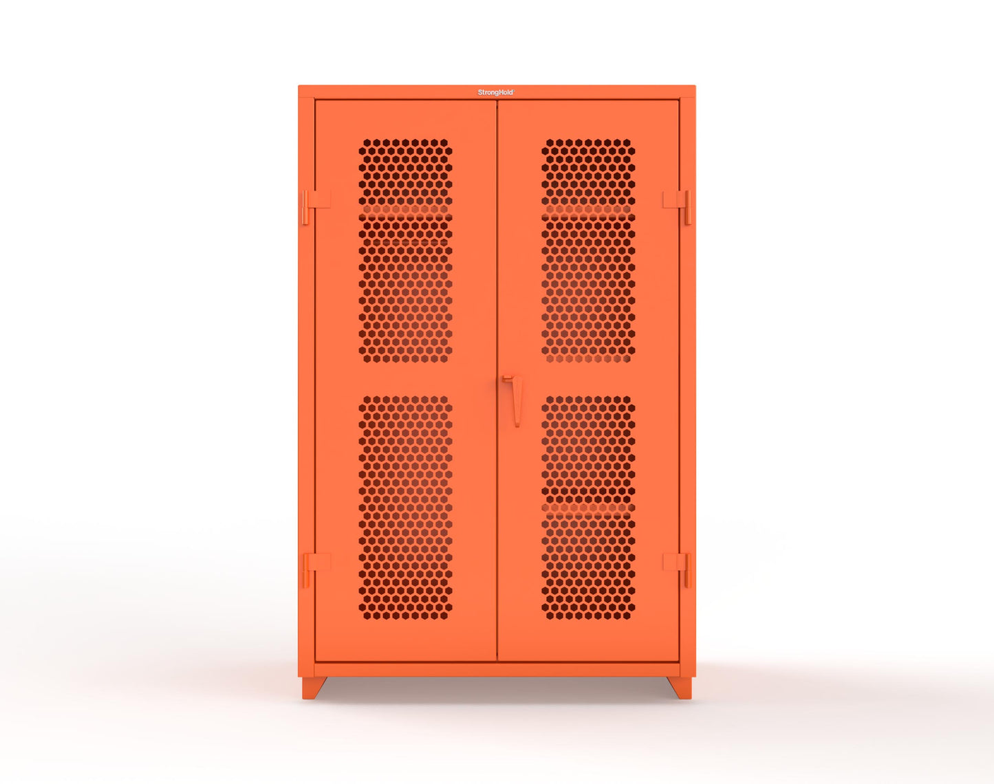 Extra Heavy Duty 14 GA Ventilated (Hex) Uniform Cabinet with 4 Shelves - 48 In. W x 24 In. D x 75 In. H - 46-H-W-244-L-2009