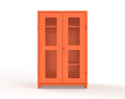 Extra Heavy Duty 14 GA Ventilated (Hex) Uniform Cabinet with 4 Shelves - 48 In. W x 24 In. D x 75 In. H - 46-H-W-244-L-2009